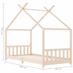 vidaXL Solid Pine Wood Kids Bed Frame Toddler Beds Multi Colours Multi Sizes - brown, 90 x 200 cm - Additional view 3