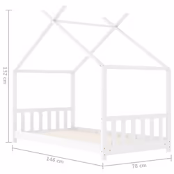 vidaXL Solid Pine Wood Kids Bed Frame Toddler Beds Multi Colours Multi Sizes - white, 70 x 140 cm - Additional view 3