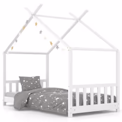 vidaXL Solid Pine Wood Kids Bed Frame Toddler Beds Multi Colours Multi Sizes - white, 80 x 160 cm