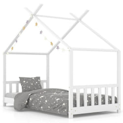 vidaXL Solid Pine Wood Kids Bed Frame Toddler Beds Multi Colours Multi Sizes - white, 80 x 160 cm
