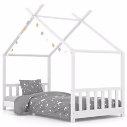 vidaXL Solid Pine Wood Kids Bed Frame Toddler Beds Multi Colours Multi Sizes - white, 90 x 200 cm