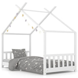vidaXL Solid Pine Wood Kids Bed Frame Toddler Beds Multi Colours Multi Sizes - white, 90 x 200 cm