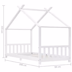 vidaXL Solid Pine Wood Kids Bed Frame Toddler Beds Multi Colours Multi Sizes - white, 90 x 200 cm