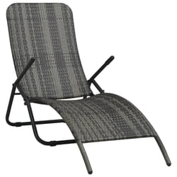 VidaXL 48128 outdoor chair Lounge Padded seat Polyrattan, Steel Grey