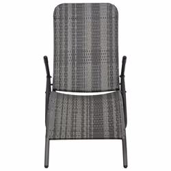 VidaXL 48128 outdoor chair Lounge Padded seat Polyrattan, Steel Grey