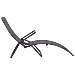 VidaXL 48128 outdoor chair Lounge Padded seat Polyrattan, Steel Grey