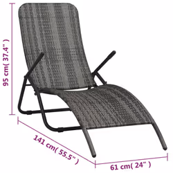 VidaXL 48128 outdoor chair Lounge Padded seat Polyrattan, Steel Grey - Additional view 7