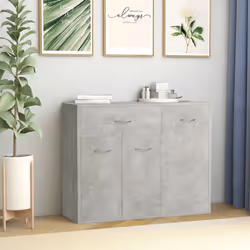 vidaXL Sideboard Concrete Grey Engineered Wood Cabinet Home Organiser Buffet