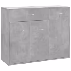 vidaXL Sideboard Concrete Grey Engineered Wood Cabinet Home Organiser Buffet