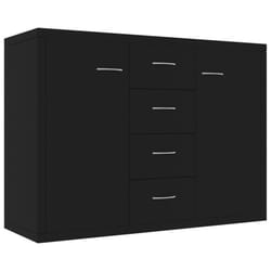 vidaXL Sideboard Black Engineered Wood Storage Cabinet Home Organiser Buffet