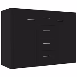 vidaXL Sideboard Black Engineered Wood Storage Cabinet Home Organiser Buffet