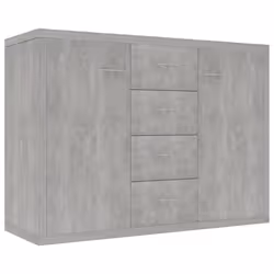 vidaXL Sideboard Concrete Grey Engineered Wood Cabinet Home Organiser Buffet
