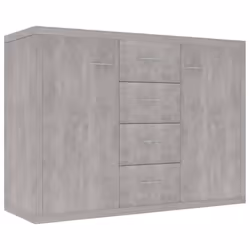 vidaXL Sideboard Concrete Grey Engineered Wood Cabinet Home Organiser Buffet