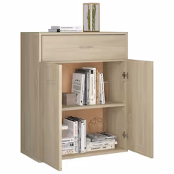 vidaXL Sideboard Sonoma Oak Engineered Wood Home Storage Drawer Side Cabinet - Additional view 5