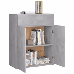 vidaXL Sideboard Concrete Grey Engineered Wood Home Storage Drawer Cabinet - Additional view 5