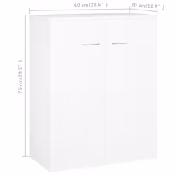 vidaXL Sideboard White Engineered Wood Home Indoor Living Room Storage Cabinet - Additional view 5