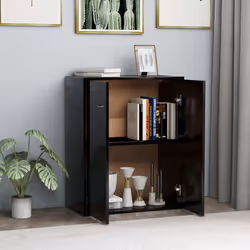vidaXL Sideboard Black Engineered Wood Living Room Storage Cabinet Furniture