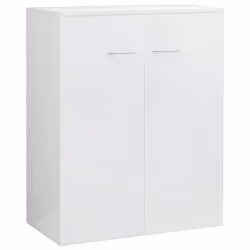 vidaXL Sideboard High Gloss White Engineered Wood Home Indoor Storage Cabinet