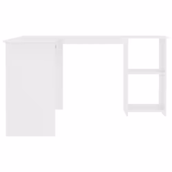 vidaXL L-Shaped Corner Desk Engineered Wood White Office PC Computer Table - Additional view 6