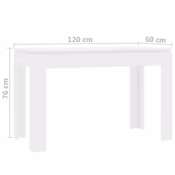vidaXL Dining Table White Engineered Wood Home Dining Room Kitchen Furniture
