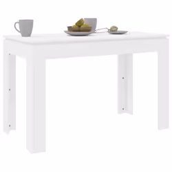 vidaXL Dining Table White Engineered Wood Home Dining Room Kitchen Furniture - Additional view 4