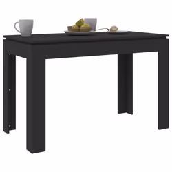 vidaXL Dining Table Black Engineered Wood Kitchen Indoor Dinner Room Furniture - Additional view 4