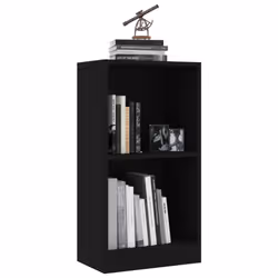 vidaXL Book Cabinet Display Rack Bookshelf Storage Shelf Rack Engineered Wood - black, 40 x 24 x 75 cm - Additional view 2