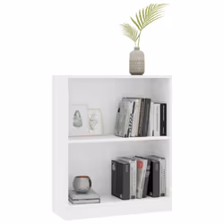 vidaXL Bookshelf White Engineered Wood Book Rack Standing Cabinet Furniture