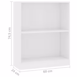 vidaXL Bookshelf White Engineered Wood Book Rack Standing Cabinet Furniture - Additional view 6
