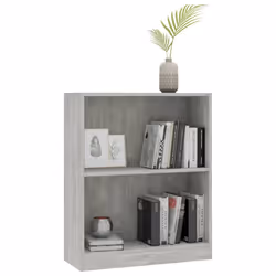 vidaXL Bookshelf Concrete Grey Engineered Wood Standing Shelf Storage Rack