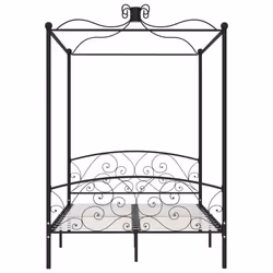 vidaXL Canopy Bed Frame Black Metal 120x200cm Bedroom Double Beds Furniture - Additional view 4