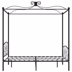 vidaXL Canopy Bed Frame Black Metal 120x200cm Bedroom Double Beds Furniture - Additional view 5
