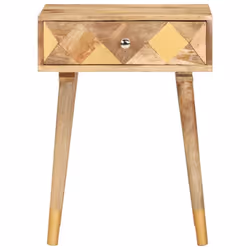 vidaXL Solid Mango Wood Bedside Cabinet 43x30x58cm Nightstands Sideboards Desk