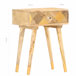 vidaXL Solid Mango Wood Bedside Cabinet 43x30x58cm Nightstands Sideboards Desk - Additional view 8