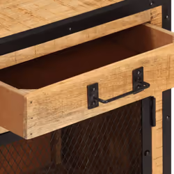 vidaXL Bedside Cabinet Solid Rough Mango Wood Nightstand Bedstand Bed Cabinet