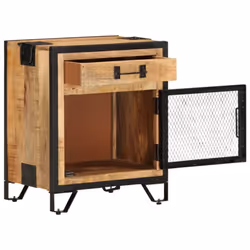 vidaXL Bedside Cabinet Solid Rough Mango Wood Nightstand Bedstand Bed Cabinet - Additional view 5