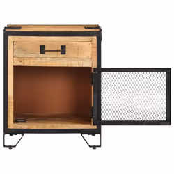 vidaXL Bedside Cabinet Solid Rough Mango Wood Nightstand Bedstand Bed Cabinet - Additional view 7