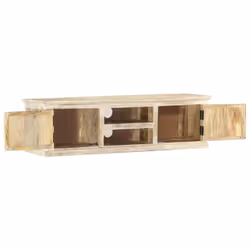 vidaXL Solid Mango Wood TV Cabinet White 130x30x36cm Media Console Table Stand