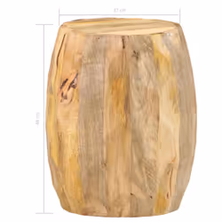 vidaXL Solid Mango Wood Drum Stool Wooden Sitting Seat Plant Lamp Side Stand - Additional view 4