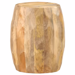vidaXL Solid Mango Wood Drum Stool Wooden Sitting Seat Plant Lamp Side Stand - Additional view 7