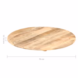 vidaXL Round Table Top Home Replacement Dining Table Top Solid Reclaimed Wood - 70 cm 15-16 mm