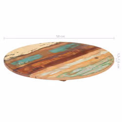 vidaXL Round Table Top 50cm 15-16mm Solid Reclaimed Wood Wooden Furniture