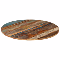 vidaXL Round Table Top 80cm 15-16mm Solid Reclaimed Wood Wooden Furniture - Additional view 8