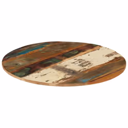 vidaXL Round Table Top 80cm 15-16mm Solid Reclaimed Wood Wooden Furniture - Additional view 9