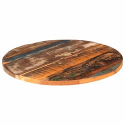 vidaXL Round Table Top Home Replacement Dining Table Top Solid Reclaimed Wood - 60 cm 25-27 mm - Additional view 7