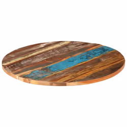 vidaXL Round Table Top Home Replacement Dining Table Top Solid Reclaimed Wood - 80 cm 25-27 mm - Additional view 8