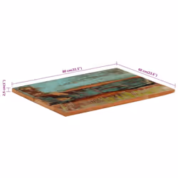 vidaXL Rectangular Table Top 60x80cm 25-27mm Solid Reclaimed Wood Furniture - Additional view 4