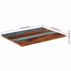 vidaXL Table Top Replacement Tabletop Coffee Dining Table Top Cafe Desk Top - 70 x 90 cm 25-27 mm - Additional view 3