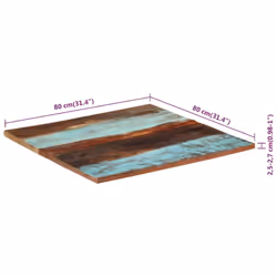 vidaXL Square Table Top 80cm 25-27mm Solid Reclaimed Wood Wooden Furniture - Additional view 6