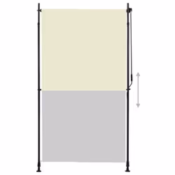 vidaXL Outdoor Roller Blind 120cm Cream Vertical Balcony Shade Privacy Screen